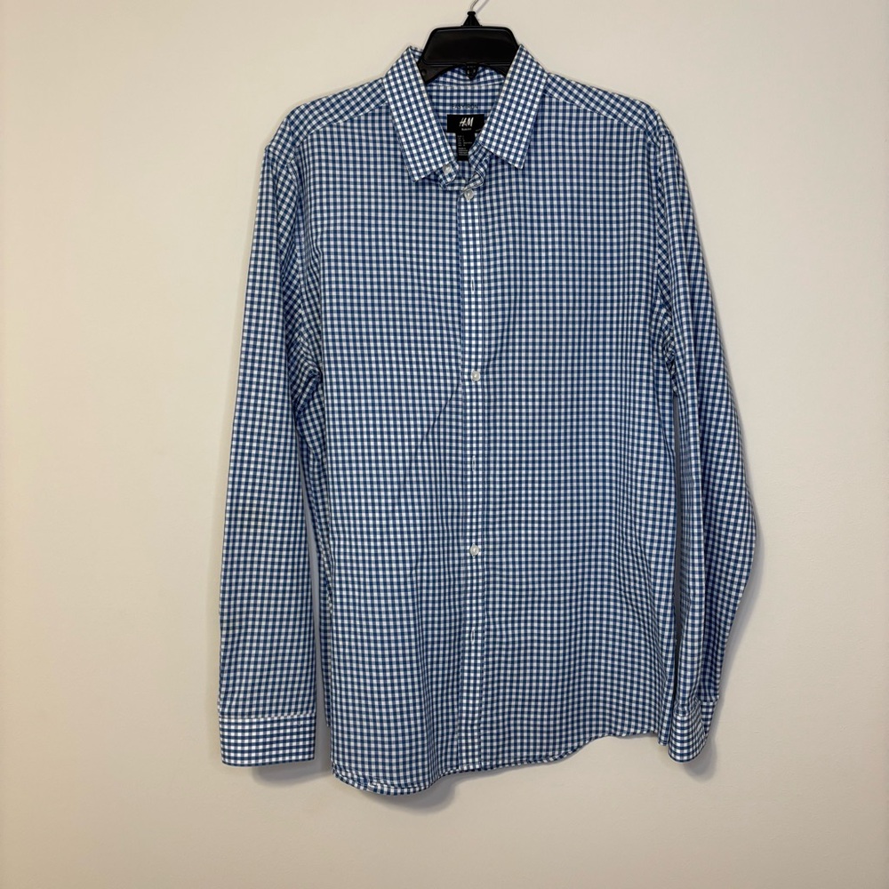 H&M Blue Gingham Casual Shirt
